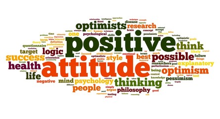 Positive attitude concept in tag cloud