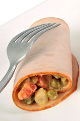 Jambon et macédoine de légumes mayonnaise