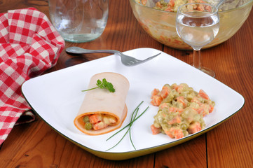Roulé au jambon en entrée