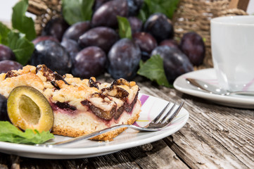 Portion of Plum Cake on a plate