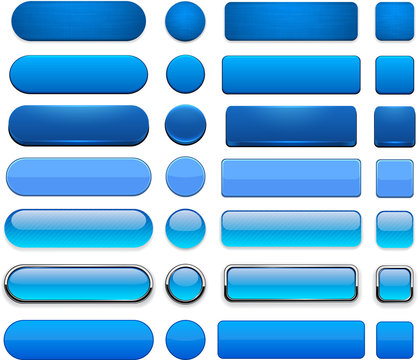 Blue high-detailed modern web buttons.