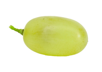 Green grapes on white background. macro