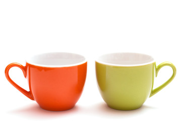 Orange und grüne Tasse