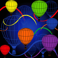 seamless background with rainbow balloons