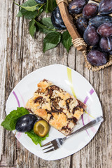 Portion of fresh Plum Cake