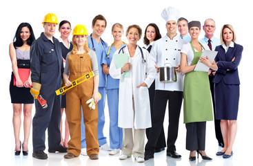Group of industrial workers. - obrazy, fototapety, plakaty