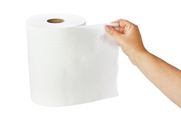 White paper towel roll
