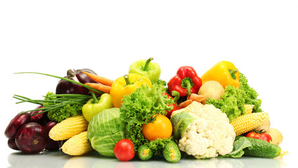 Fresh vegetables isolated on white