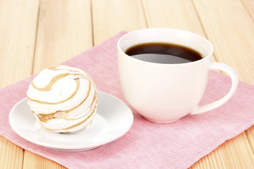 Easy marshmallow on wooden table