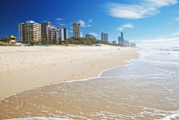 Surfers paradise beach on Goldcoast, Queensland, Australia