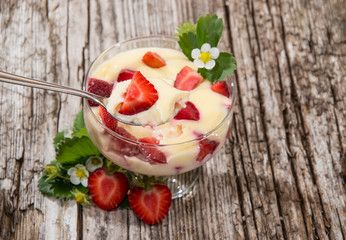 Bowl of Pudding with spoon