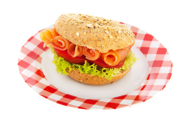 Bagel with salmon