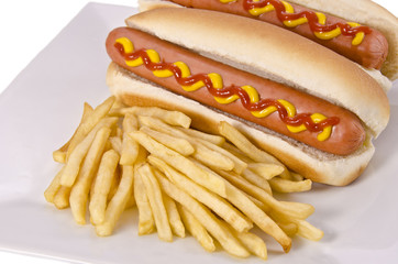 Hot dogs and french fries