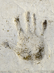 handprint on wall