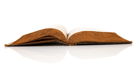 Old open book