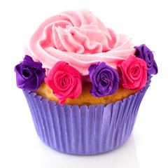 Purple and pink cupcake