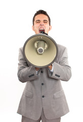 Businessman with megaphone