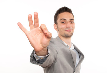 Handsome young caucasian businessman