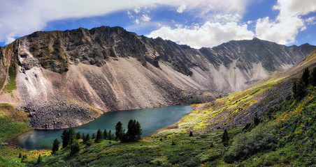 View of a small mountain lake