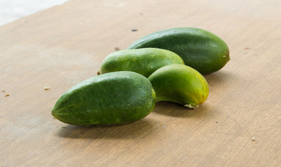 cucumber on a wooden background