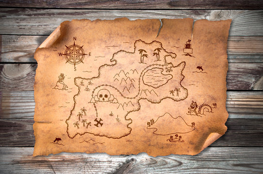 Fototapeta old treasure map