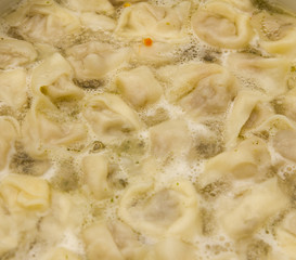 dumplings in the background