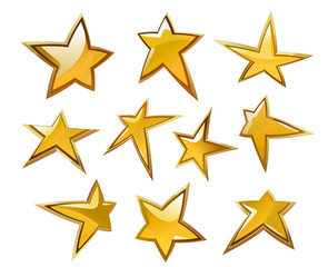 Obraz premium Glossy gold and yellow stars