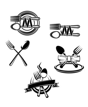 Restaurant menu symbols and embellishments