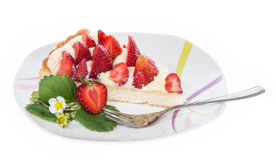 Piece of Strawberry Cake on a plate