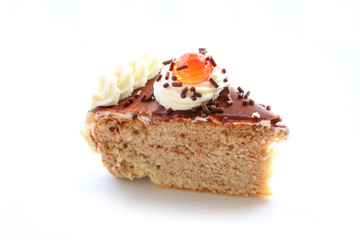 A piece of chocolate cake