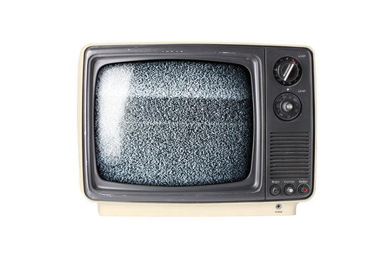 Retro TV set with static