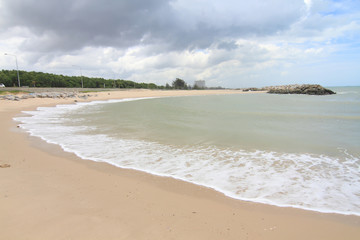 Sea sand sun beach for relax in holiday Thailand