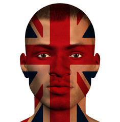UK FLag and UK Man