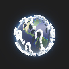 Question Mark Clouds Surround Earth