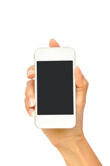 Hand holding mobile smart phone