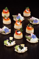 Assorted Mini Canapes over black