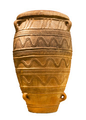 Minoan storage jar from Knossos palace (1450-1400 B.C.) isolated