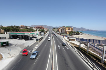 Highway A7 in Fuengirola, Costa del Sol, Andalusia Spain
