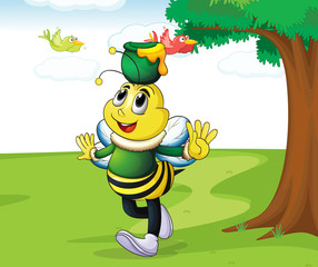 abeille portant du miel