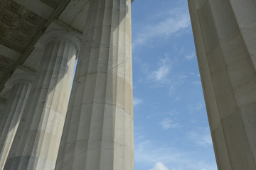 Pillars with Blue Sky and Clouds