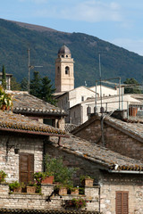 Medieval street in the Italian hill town of Assisi