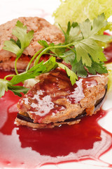 steak with cranberry sauce