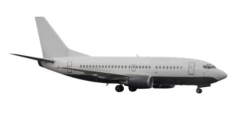plane with landing gears isolated on white