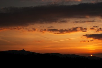 sunset in the mountains