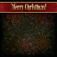 Obraz na płótnie Canvas Christmas background with grunge floral ornament