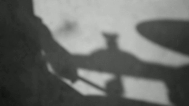 Drummer Shadow Movement in Black and White