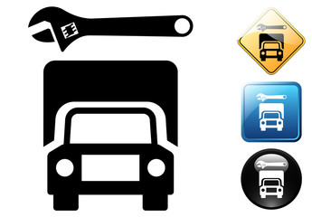 Truck repair pictogram and icons