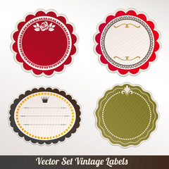Vector Frame labels Set ornamental vintage decoration