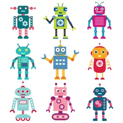 Stickers pour porte Robots Ensemble de robots