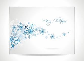 Vector Christmas greeting card illustration with snowflakes.